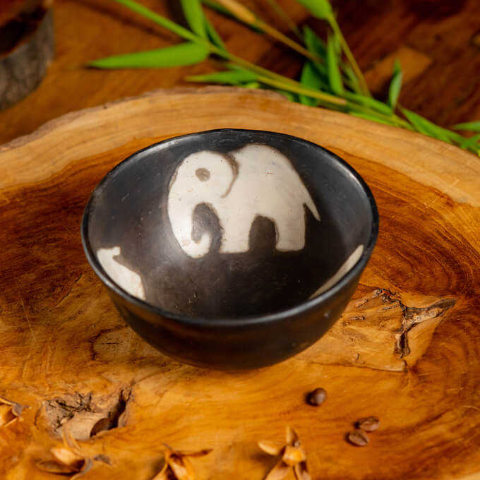 Handmade Ceramic Bowl small - elephant design