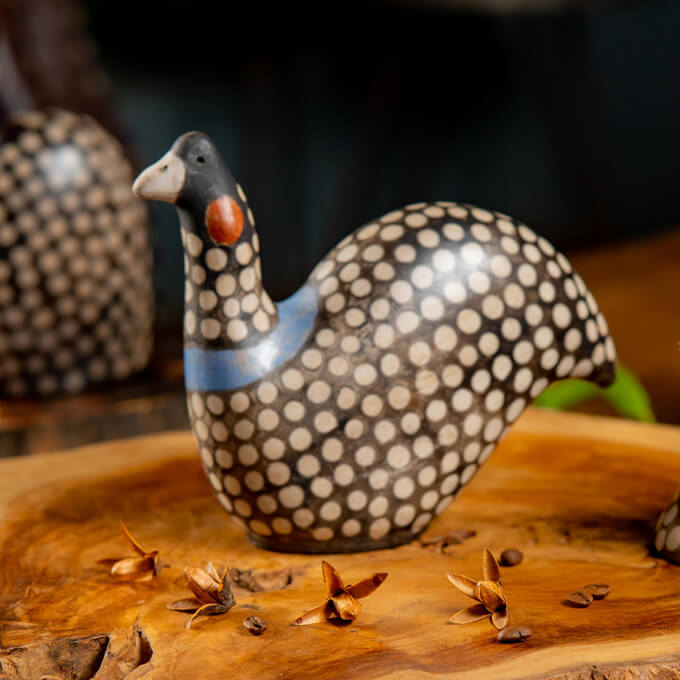 Handmade Ceramic Guinea fowls 4