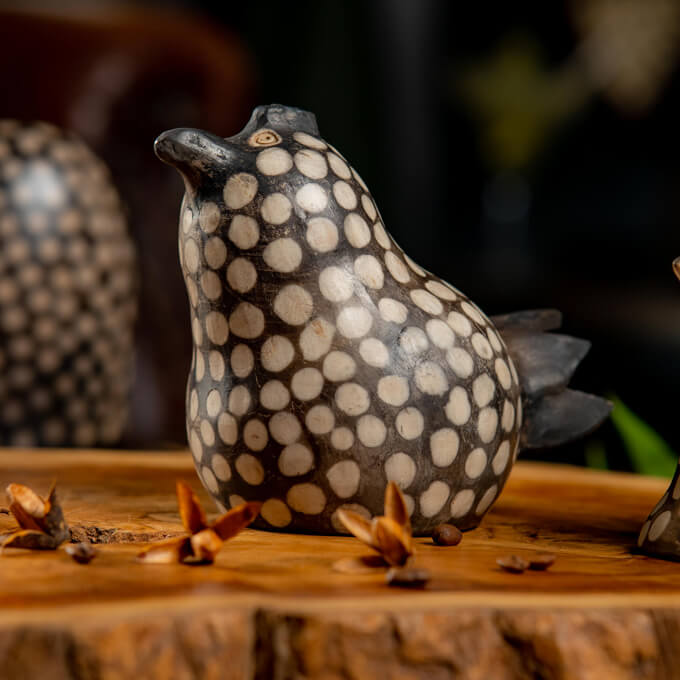 Handmade Ceramic Guinea fowls 6