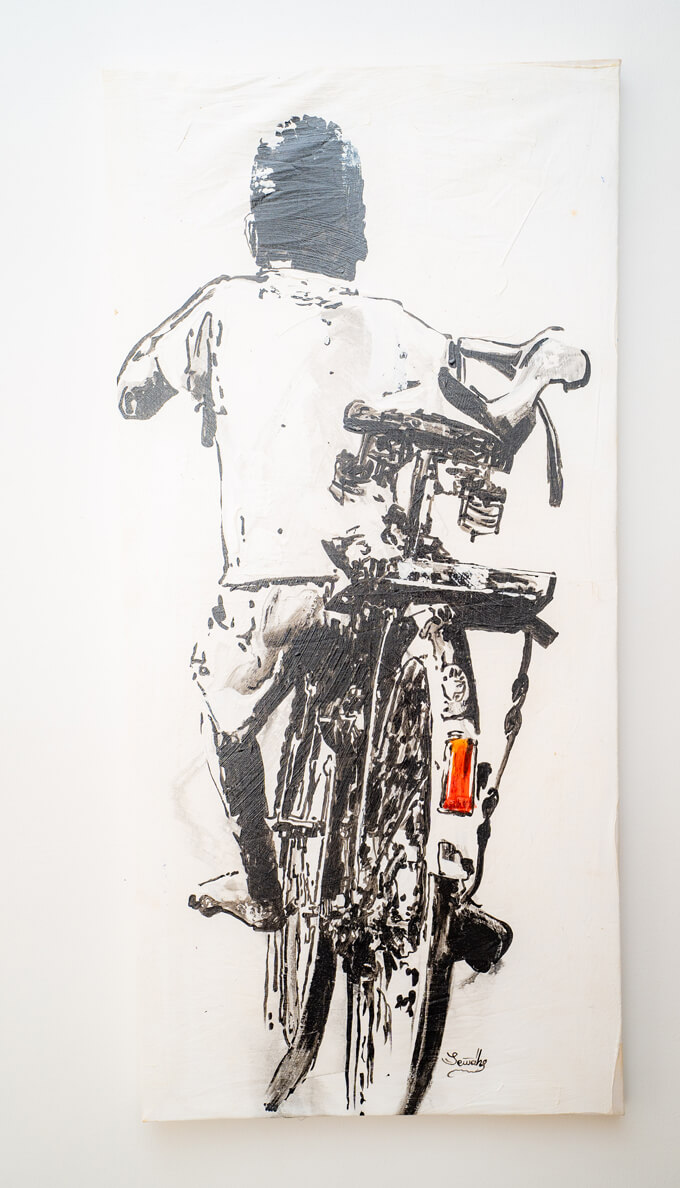 Kid on a Bicycle painting