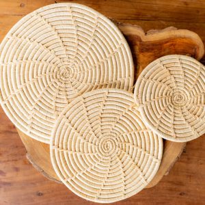 Set of 3 Raffia Hot Mat