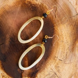 Oval Horn Earrings