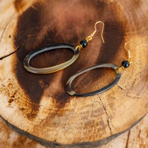 Oval Horn earrings
