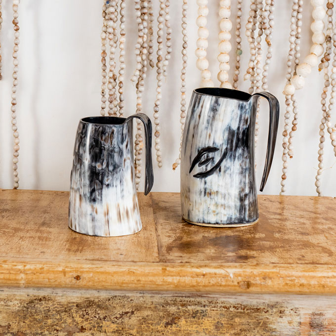 Cattle Horn mugs dark