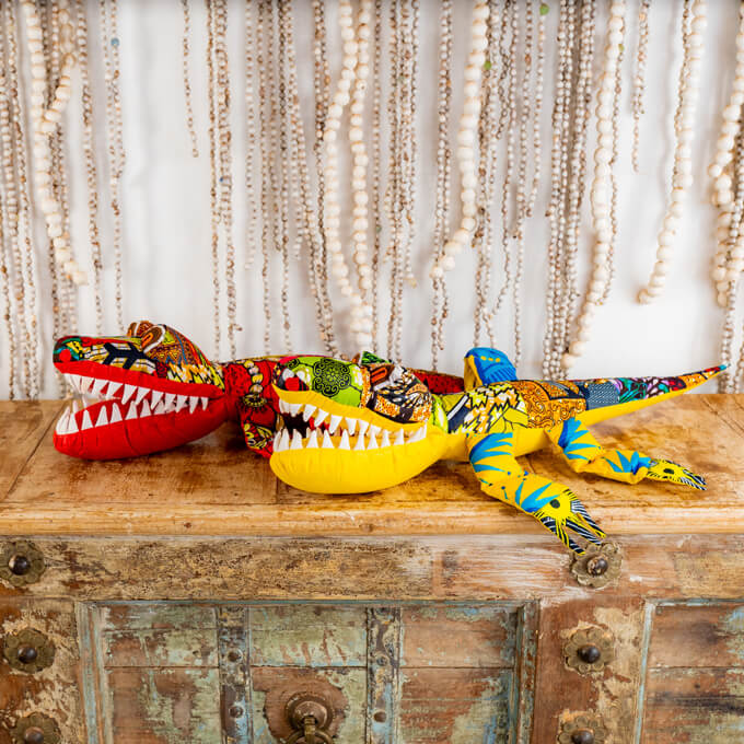 Kitenge stuffed animals -Crocodile