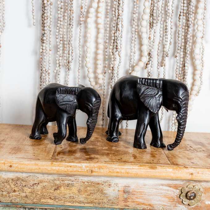Ebony wooden Elephant Sculpture Trunk Down - Afrotide Crafts Ebony wooden Elephant Sculpture Trunk Down - Afrotide Crafts