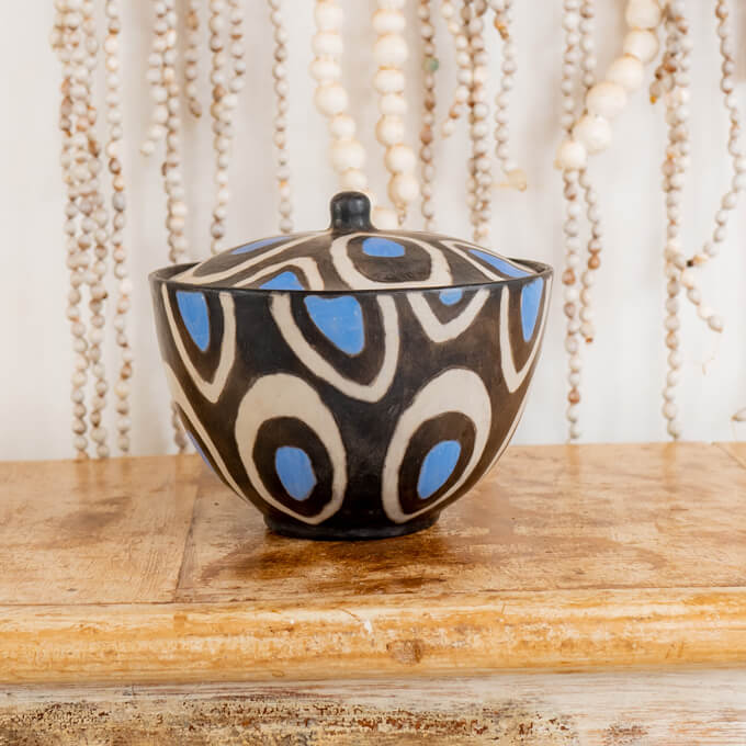 Handmade Ceramic Dish with lid - Afrotide Crafts